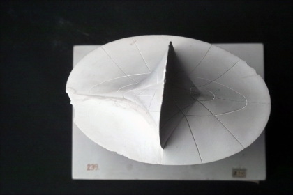 Curvature centre point surface of the triaxial ellipsoid