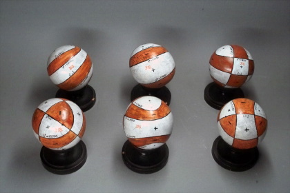 6 spheres with the + and - regions of Lamé products