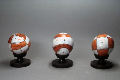 6 spheres with the + and - regions of Lamé products