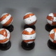 6 spheres with the + and - regions of Lamé products